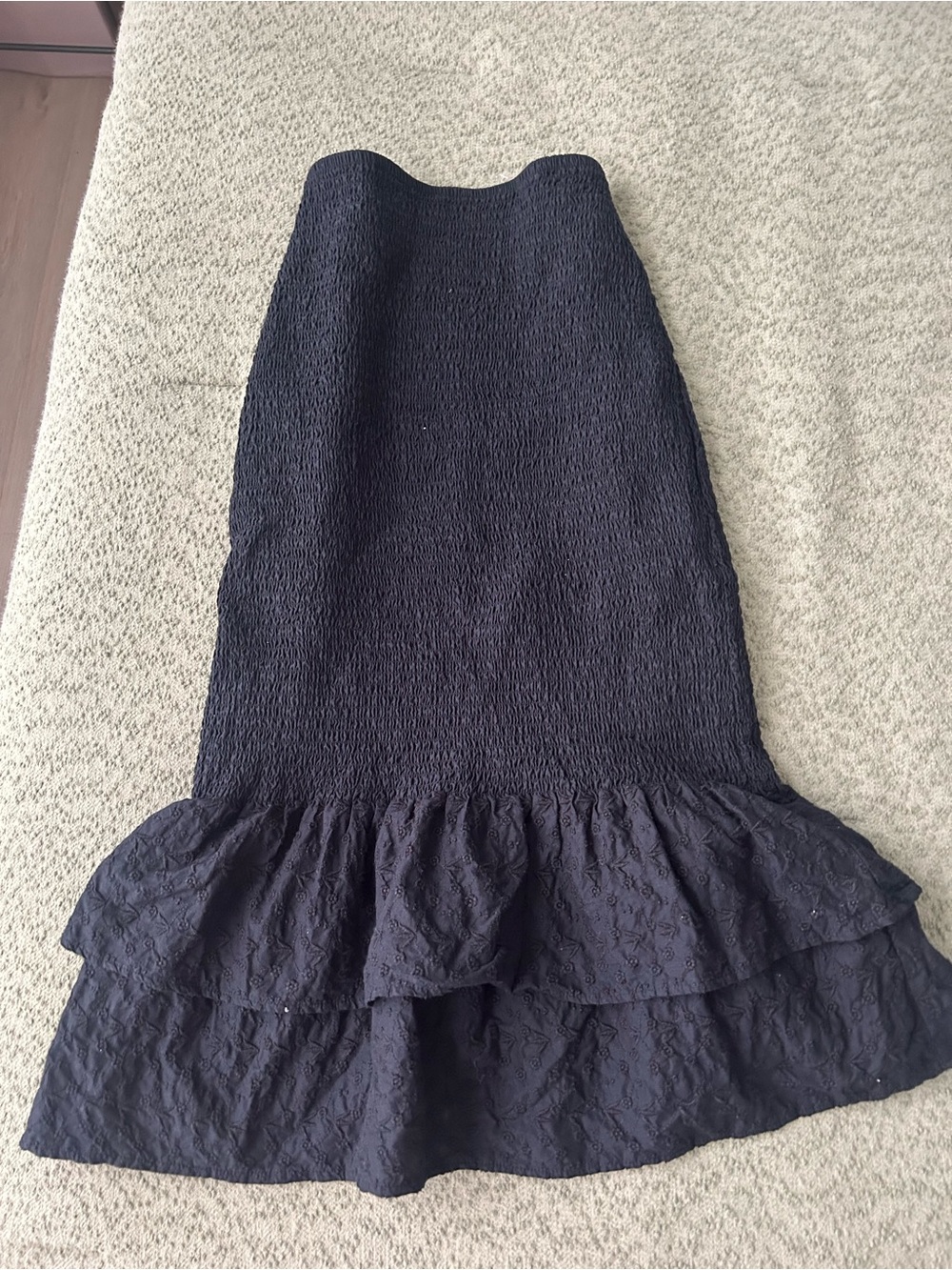 Women’s Black Maxi Skirt with Ruffled Hem